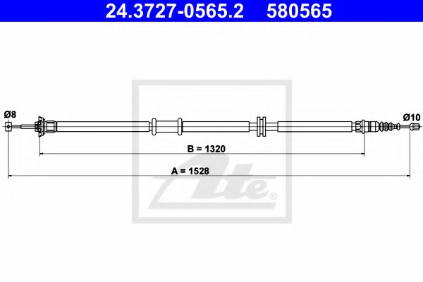 ATE 24.3727-0565.2 Cable, parking brake